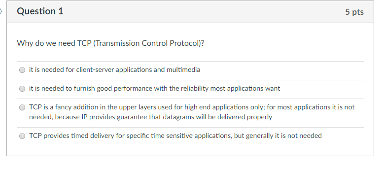 Solved Question 1 5 Pts Why Do We Need Tcp Transmission Chegg Solved Question 1 5 Pts Why Do We Need Tcp Transmission Chegg