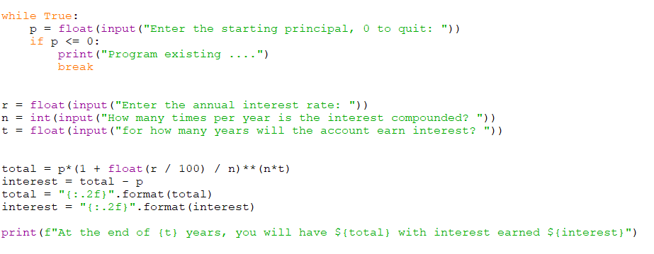 Why is my code not calculating the interest? Is the | Chegg.com