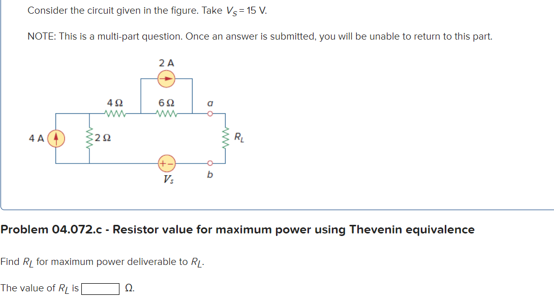 Solved Consider the circuit given in the figure. Take Vs =