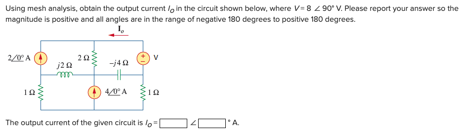 Solved Using mesh analysis, obtain the output current Io in | Chegg.com
