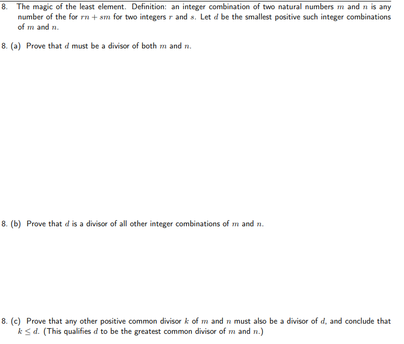 Solved 8. The magic of the least element. Definition: an | Chegg.com