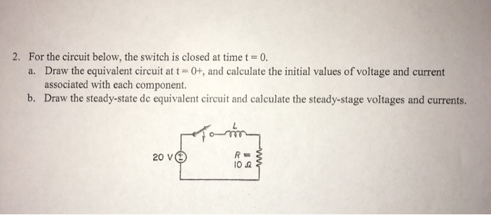 Solved For the circuit below, draw the steady-state dc | Chegg.com