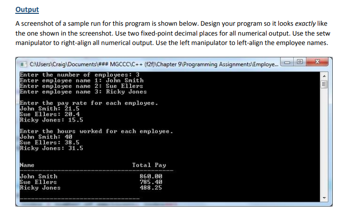 Solved Programming Assignment: Employees Write a C++ program | Chegg.com