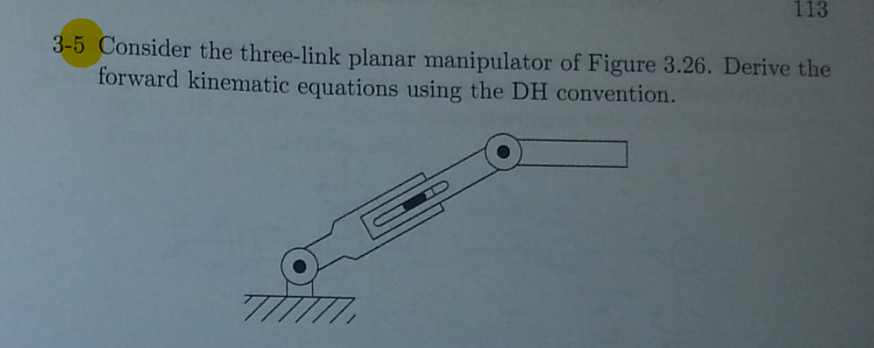 Solved 113 3-5 Consider the three-link planar manipulator of | Chegg.com