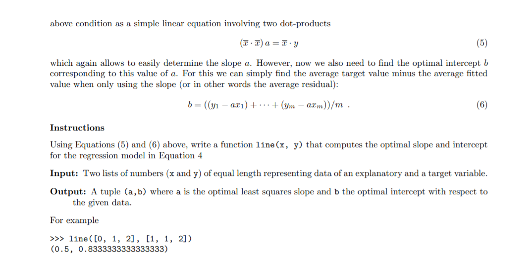 2.0 1.5 y = ax + b 1.0 Task B: Optimal Slope and | Chegg.com
