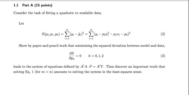 Solved 1 Problem 1 [40 points] - linear least squares | Chegg.com