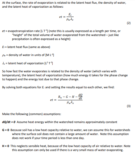 Solved A) Calculate the daily evaporation from a forest in | Chegg.com