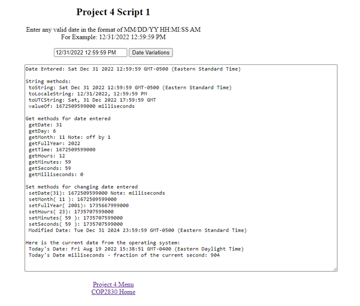 Solved SCRIPT 1: Write a web page with JavaScript to show | Chegg.com