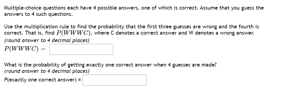 Solved Multiple-choice questions each have 4 possible | Chegg.com