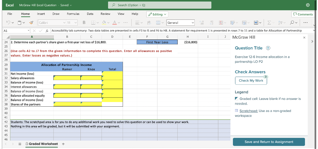 Solved McGraw Hill Excel Question - Saved O Search (Option - | Chegg.com