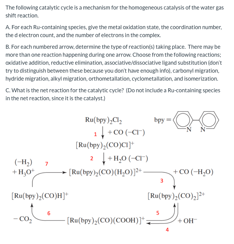 Solved The following catalytic cycle is a mechanism for the | Chegg.com