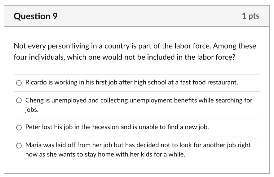 Solved Question 9 1 pts Not every person living in a country | Chegg.com