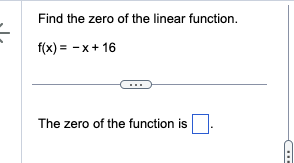 how do i find the zero of a linear function