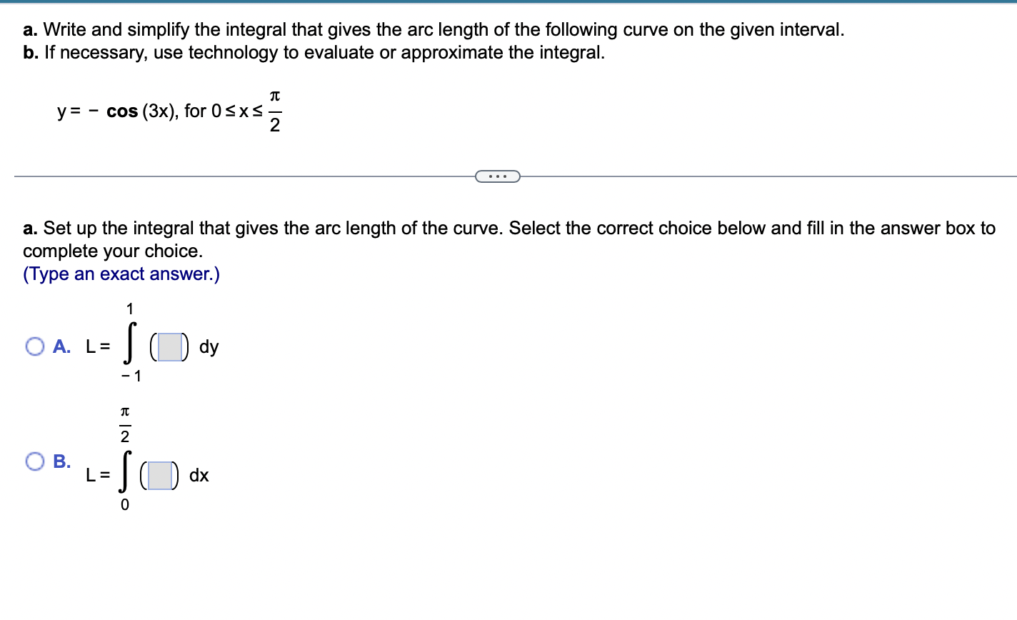 Solved A. Write And Simplify The Integral That Gives The Arc | Chegg.com