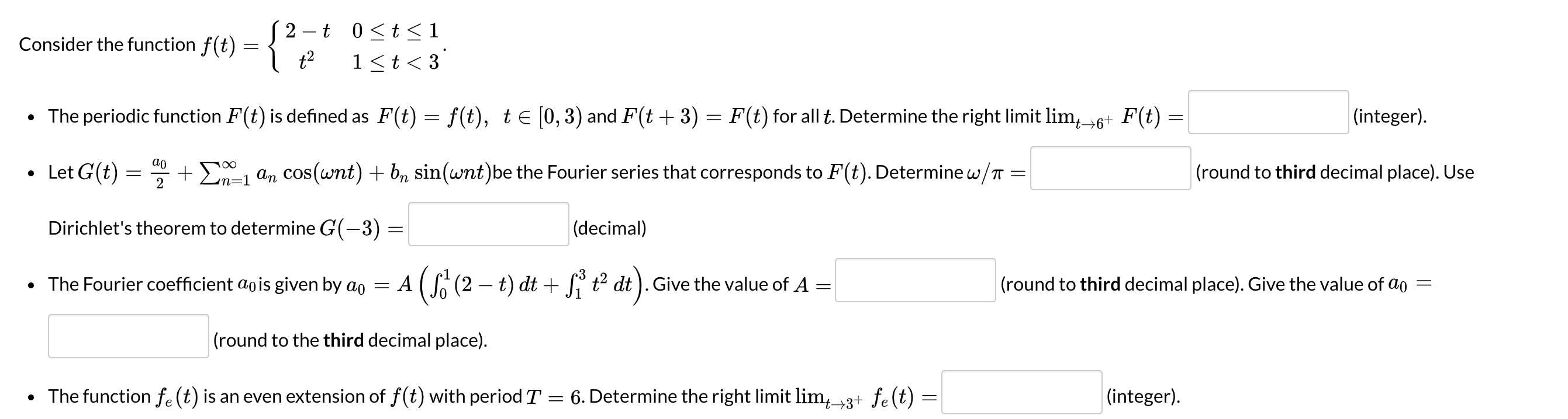 Consider The Function F T 2 T 0 T 1 T2 Chegg Com