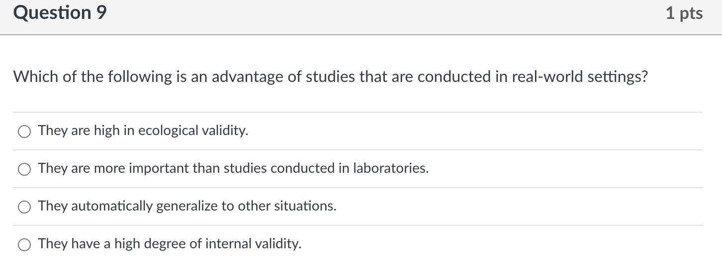 Solved Question 9 1 pts Which of the following is an | Chegg.com