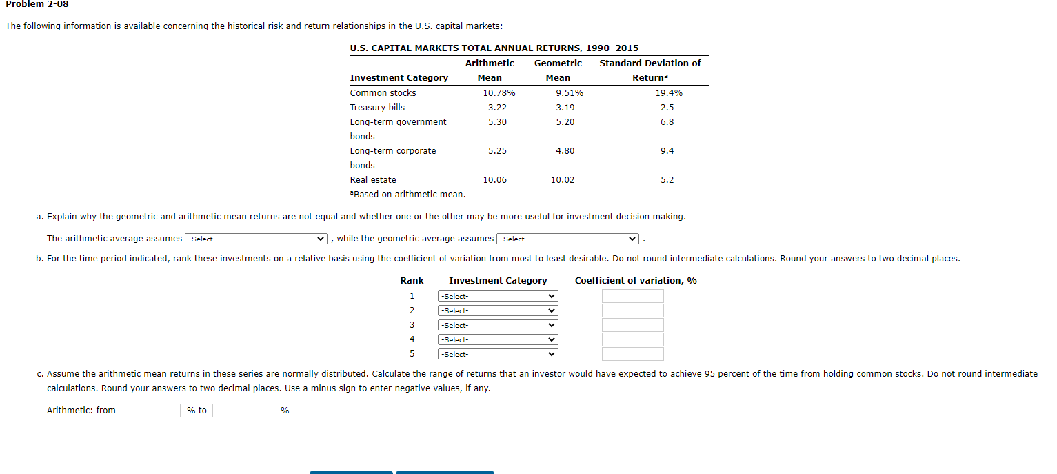 Solved a. Explain why the geometric and arithmetic mean