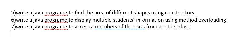 Solved 5)write a java programe to find the area of different | Chegg.com