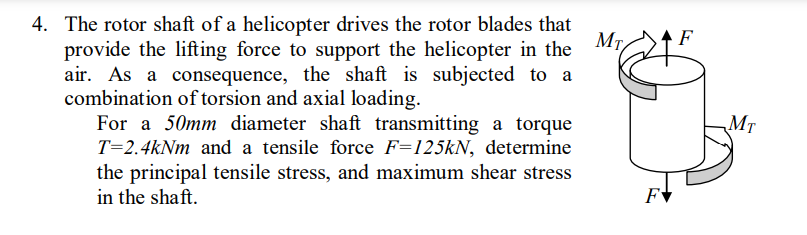 Solved 4. The rotor shaft of a helicopter drives the rotor | Chegg.com