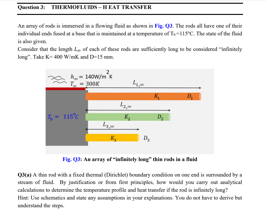 Question 3: THERMOFLUIDS - HEAT TRANSFER An array of | Chegg.com
