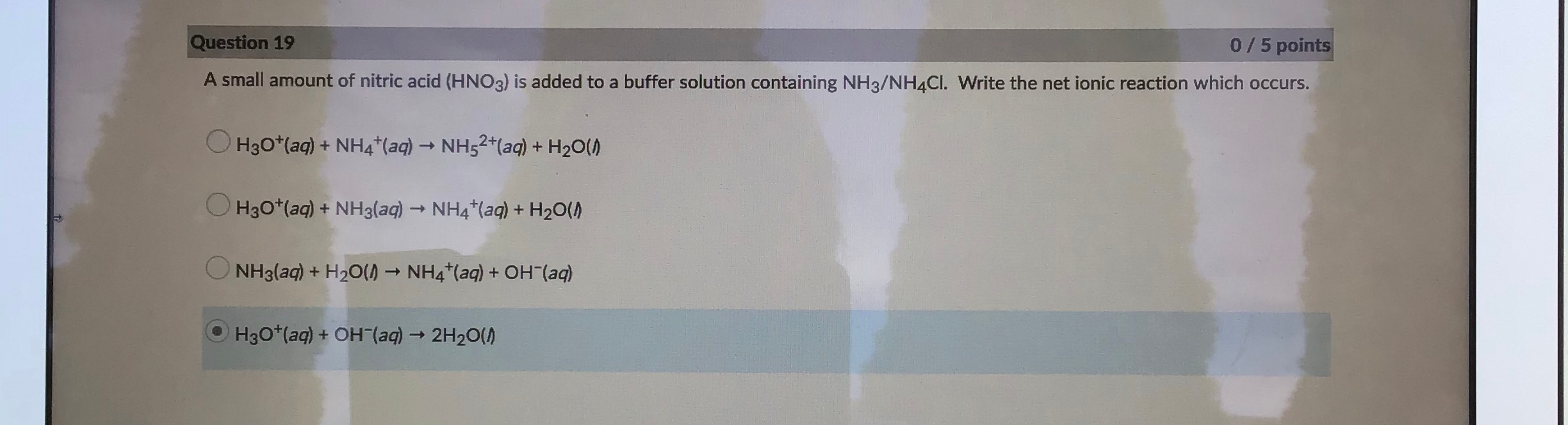 Solved Question 10 0/5 points A buffer solution is made such | Chegg.com