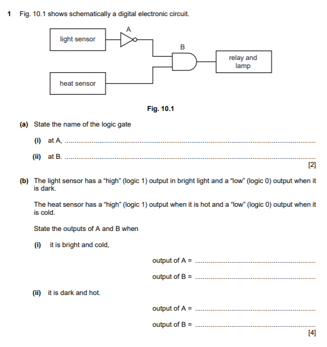 Solved 1 Fig. 10.1 shows schematically a digital electronic | Chegg.com