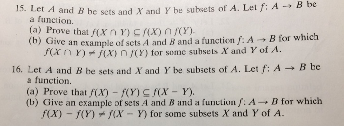 Solved Let A And B Be Sets And X And Y Be Subsets Of A. Let | Chegg.com