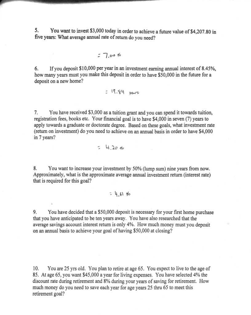 Solved 5 You Want To Invest 3 000 Today In Order To Chegg Com
