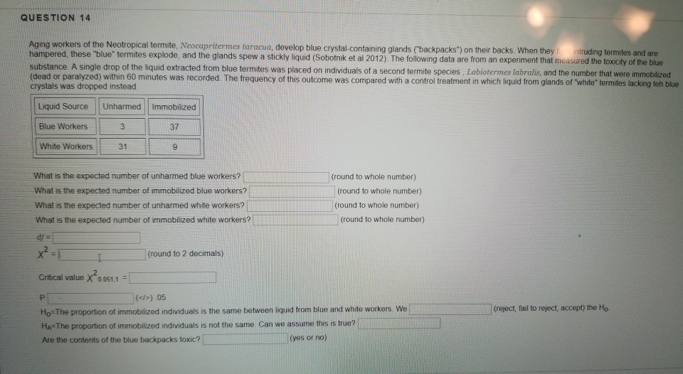 Solved QUESTION 14 hampered,these blue