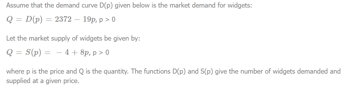 calculate price elasticity of demand and supply at equilibrium