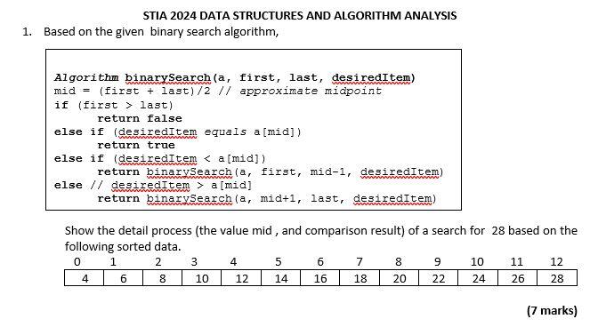 Solved STIA 2024 DATA STRUCTURES AND ALGORITHM ANALYSIS 1 Chegg Com   Php67YFq5