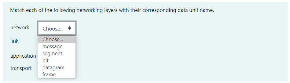 Solved Match each of the following networking layers with | Chegg.com