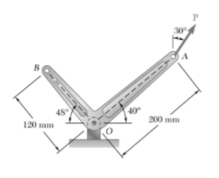 Solved Una Fuerza P=238 N Es Aplicada En El Punto A De Una | Chegg.com