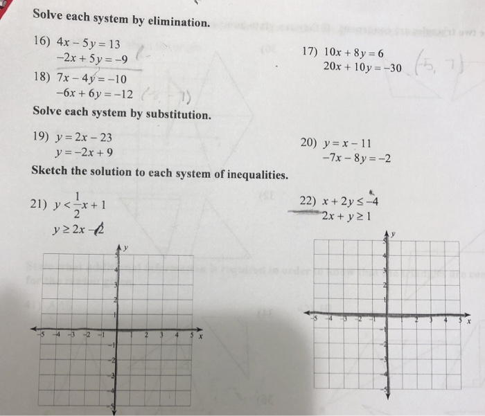 solve by elimination 2x y 20 6x 5y 12