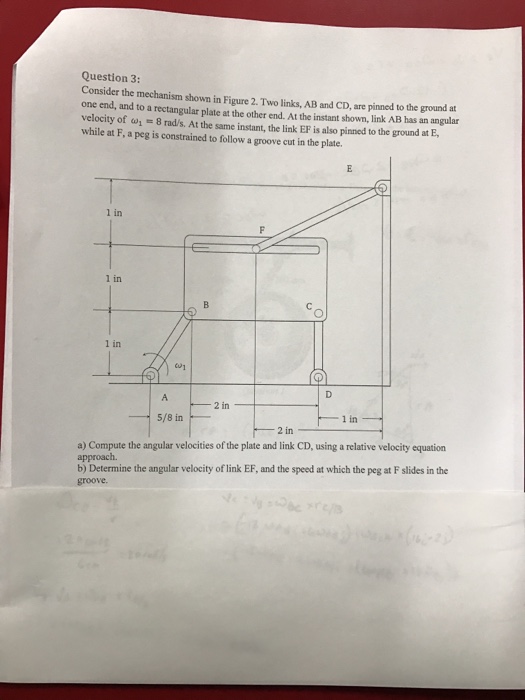 Solved Consider the mechanism shown in Figure 2. Two links, | Chegg.com