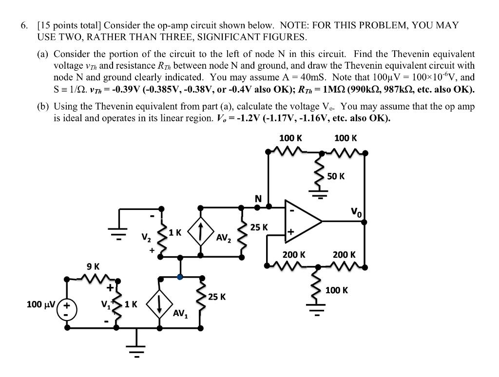 Solved [15 points total] Consider the op-amp circuit shown | Chegg.com