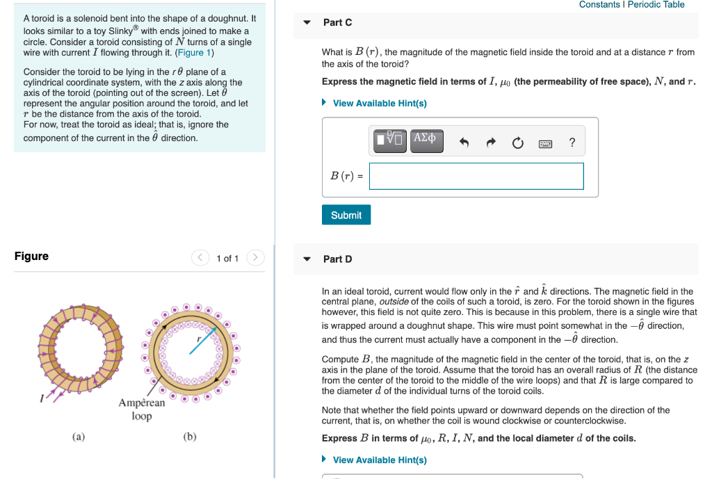 Solved Constants Periodic Table Part A toroid is a solenoid