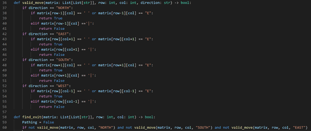 Solved Below is my python code for a maze solver. The goal | Chegg.com