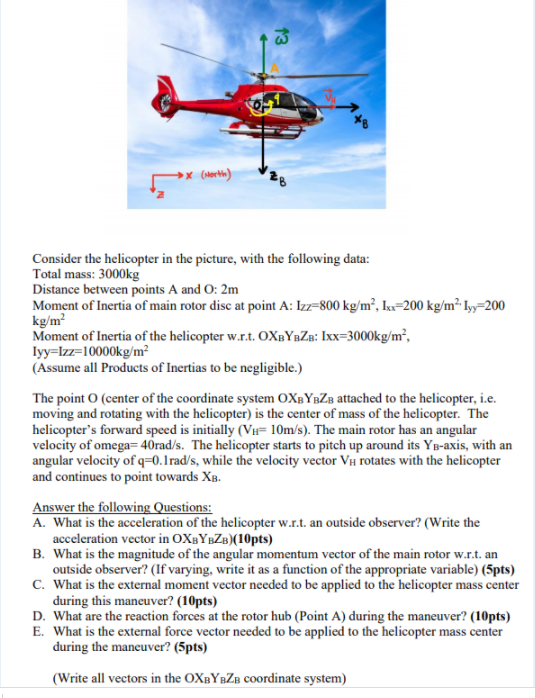 Solved 13 0- +8 → (North) Consider the helicopter in the | Chegg.com