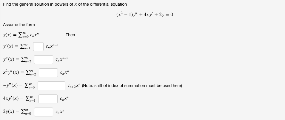 Solved Find The General Solution In Powers Of X Of The Chegg Com