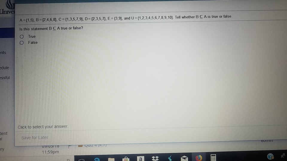 Solved (2,4,6,8), C 3(1,3,5,7,9, D-2,3,5,7}. E-p.9, and | Chegg.com