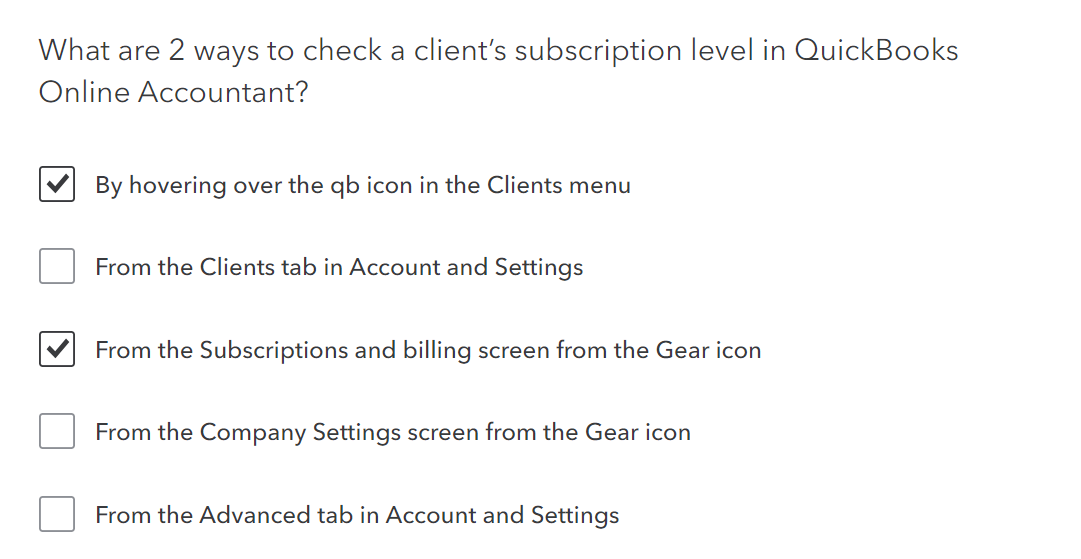 Solved What are 2 ﻿ways to check a client&rsquo;s subscription | Chegg.com