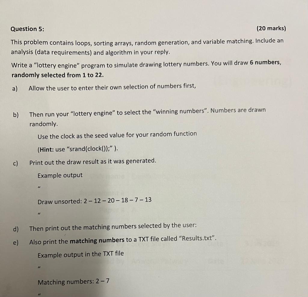Solved Question 5: (20 marks) This problem contains loops, | Chegg.com
