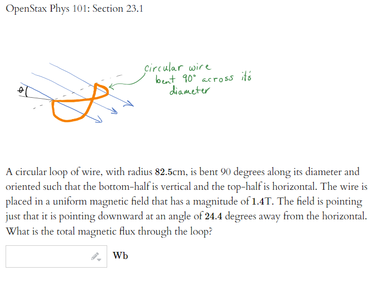 Solved Openstax Phys 101 Section 231 A Circular Loop Of 6340