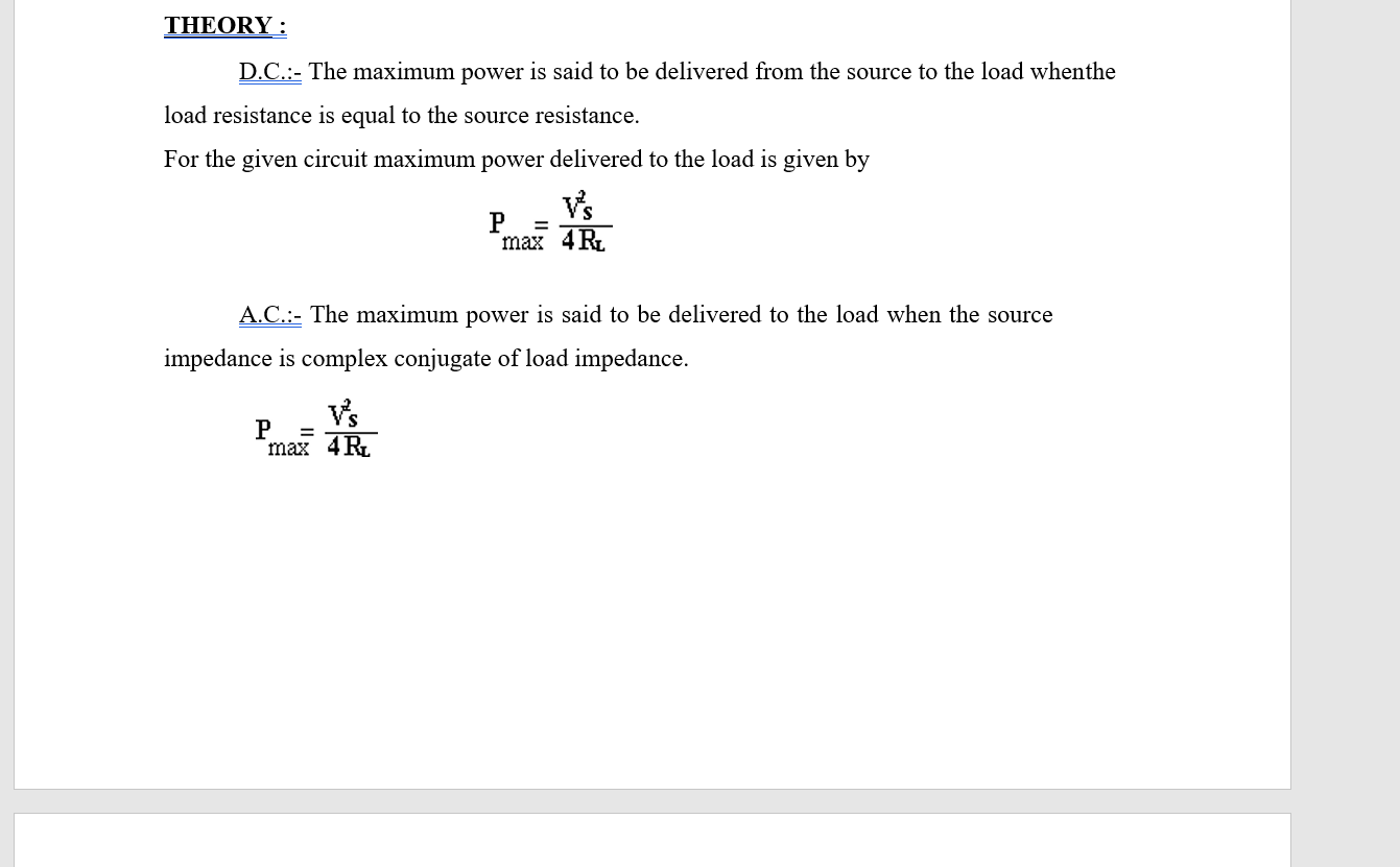 Solved OBJECTIVE :To verify the Maximum Power Transfer | Chegg.com