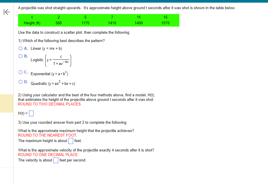 Solved Use The Data To Construct A Scatter Plot, Then | Chegg.com