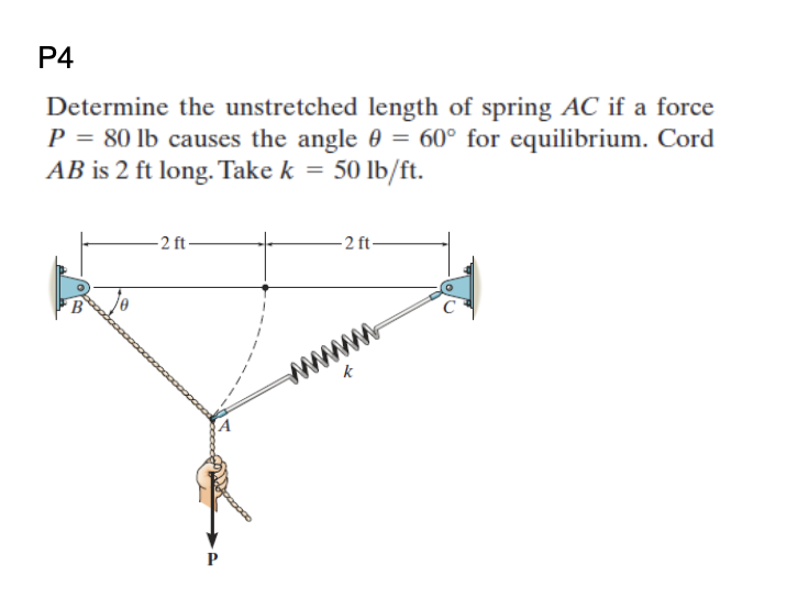 Determine The Unstretched Length Of Spring Ac