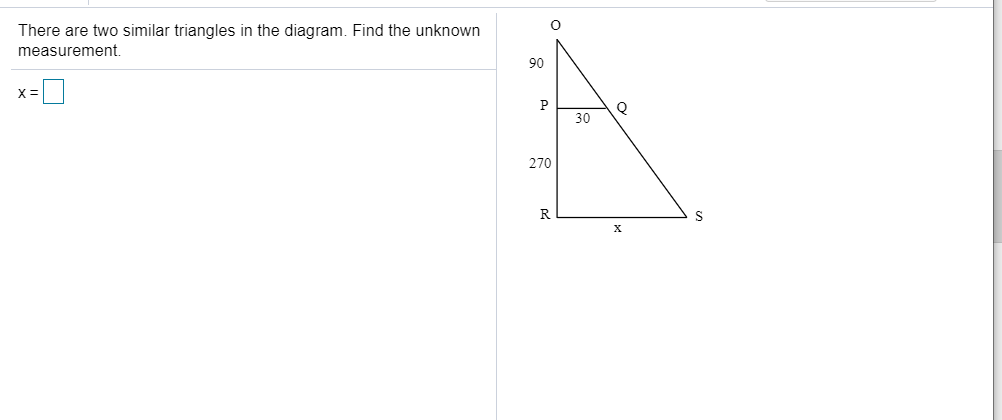 Solved There are two similar triangles in the diagram. Find | Chegg.com