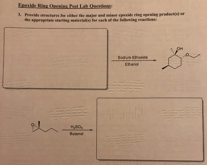 Solved Epoxide Ring Opening Post Lab Questions: 3. Provide | Chegg.com