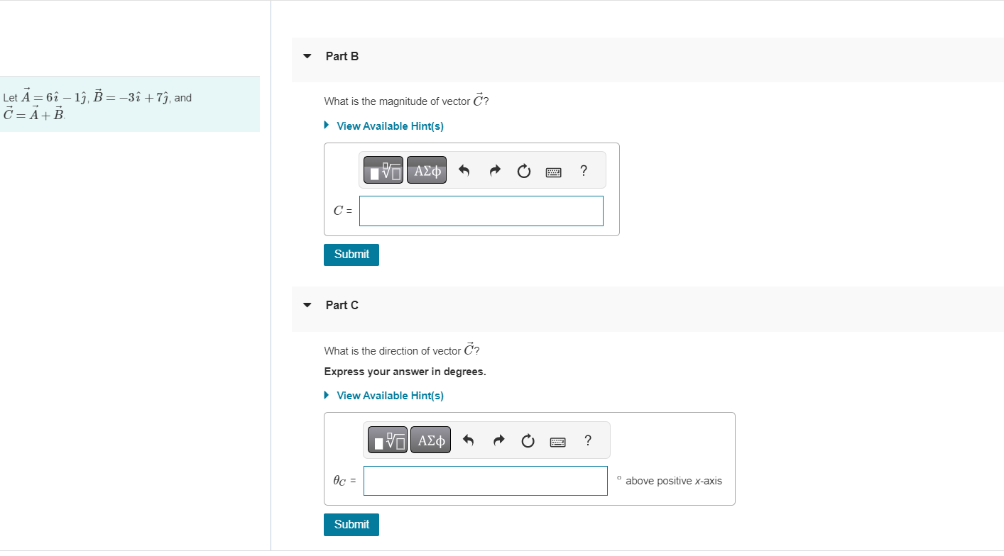 Solved Let A=6 ^−1 ^,B=−3 ^+7 ^, And What Is The Magnitude | Chegg.com